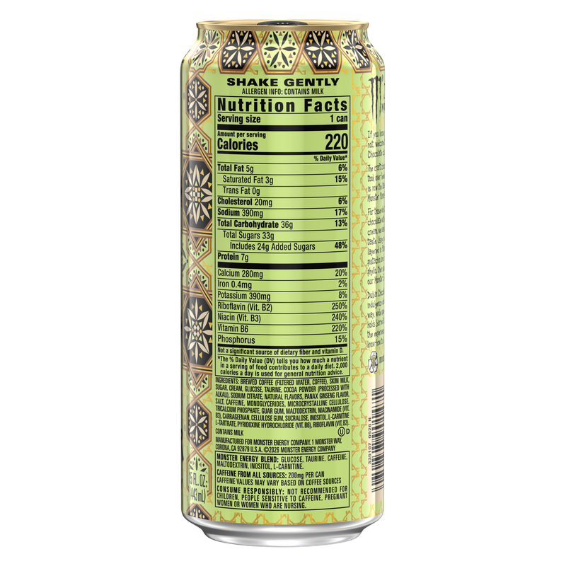 Monster Energy Java Dubai Chocolate Energy Drink, 15oz Can