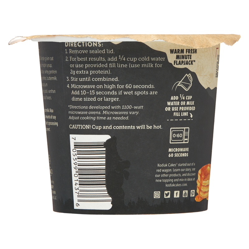 Kodiak Cakes Gluten Free Flapjack Buttermilk & Maple in a Cup 2.29oz