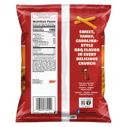 Chester's Fries Corn Snacks Carolina Style BBQ Flavored 5.25oz