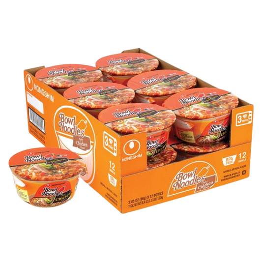 Nongshim Spicy Chicken Bowl Noodle Soup 3.03oz 12 CT