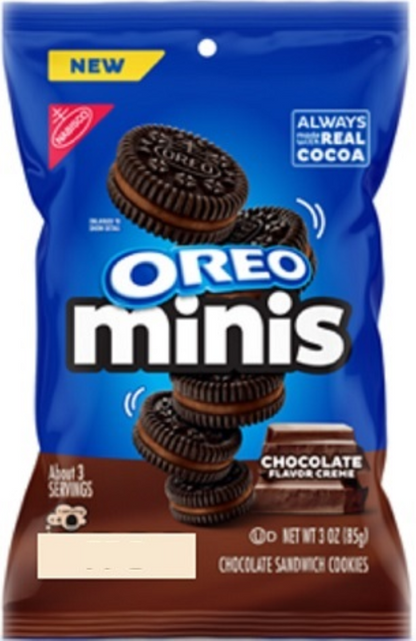 Oreo Minis Chocolate Creme Sandwich Cookies, 8oz