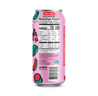 Mela Water Watermelon Passionfruit 16.9oz Can