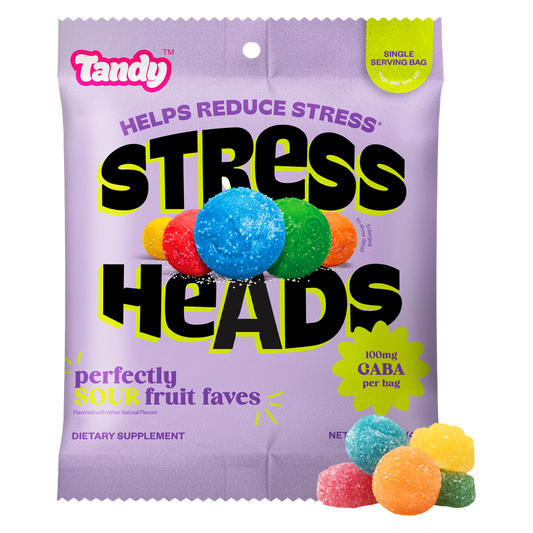 Tandy Stress Heads, Sour Fruit Flavored Gummies with GABA, 1.4oz