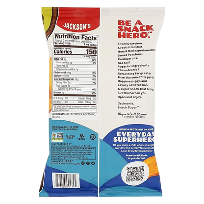 Jackson's Sea Salt 5oz Avocado Oil Sweet Potato Chips, 5oz