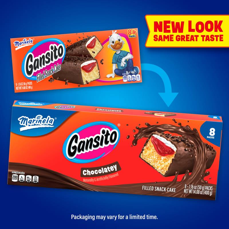 Marinela Gansito Chocolatey Filled Snack Cake, 8 packs, 14.08 oz