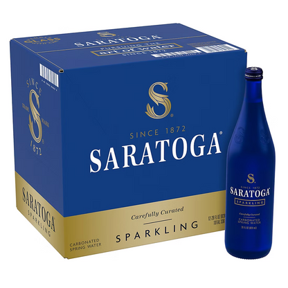 Saratoga Springs Sparkling Spring Water 12pk 28oz Glass Bottle
