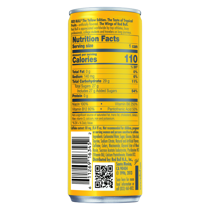 Red Bull Energy Drink The Yellow Edition Tropical 8.4oz Can