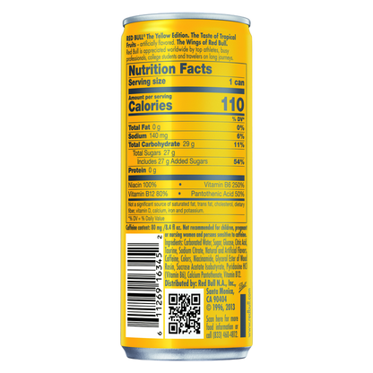 Red Bull Energy Drink The Yellow Edition Tropical 8.4oz Can