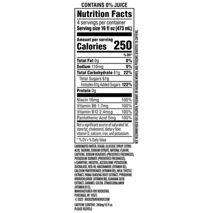 Rockstar Punched Fruit Punch 4pk 16oz Can- XL