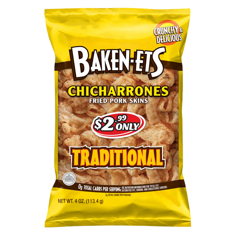 Baken-ets Fried Pork Skins, Traditional, 4 oz