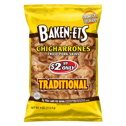 Baken-ets Fried Pork Skins, Traditional, 4 oz