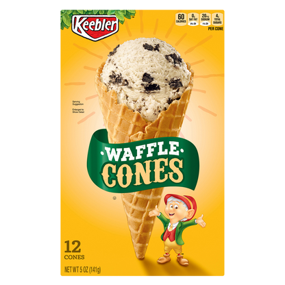 Keebler Waffle Ice Cream Cones, 5 oz, 12 ct