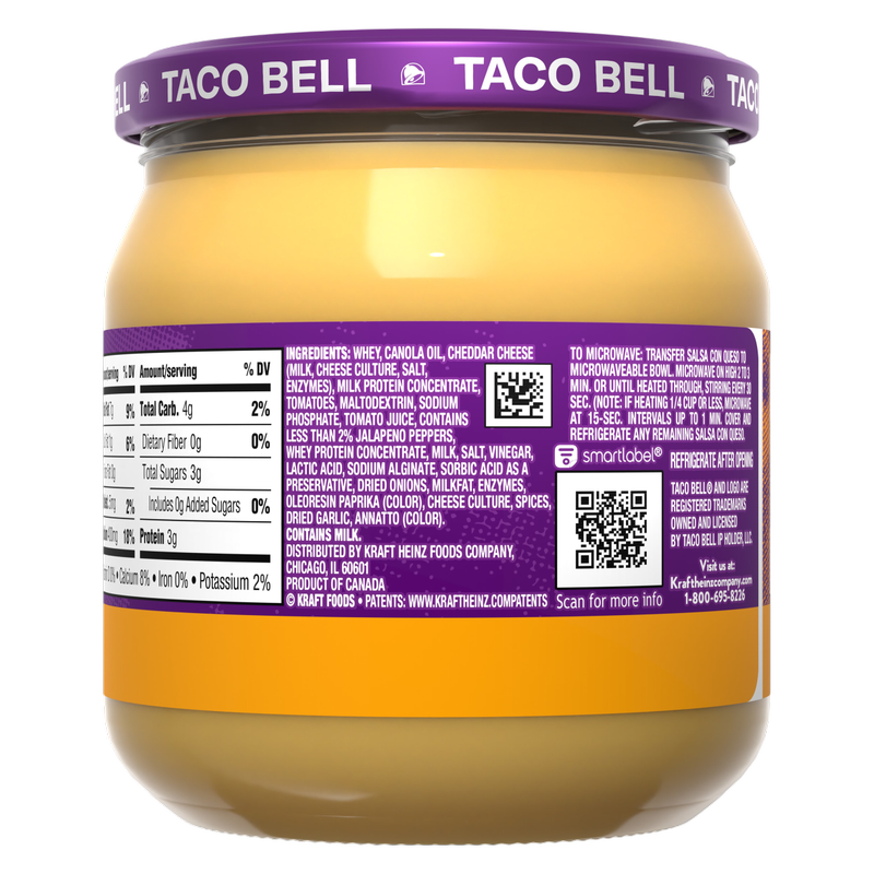 Taco Bell Mild Salsa Con Queso Cheese Dip, 15oz.