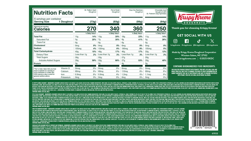 Krispy Kreme Assorted St. Patrick's Day Doughnuts - 6ct