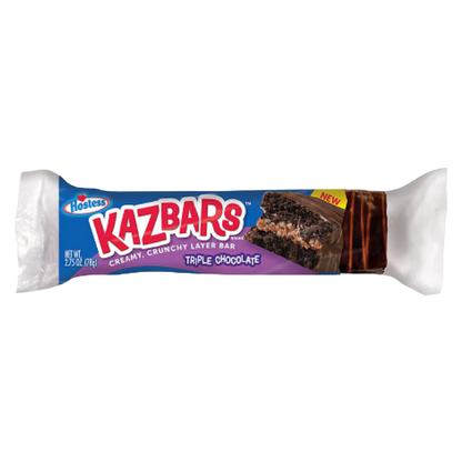 Hostess Kazbars Fudge Coated Chocolate Cake, Chocolate and Carmel Filling, 2.75oz