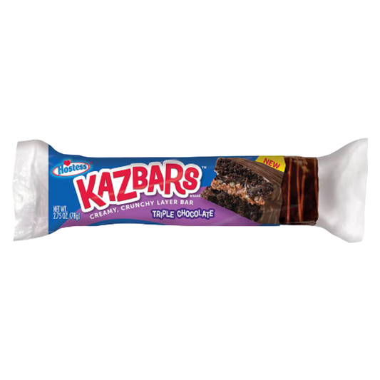 Hostess Kazbars Fudge Coated Chocolate Cake, Chocolate and Carmel Filling, 2.75oz