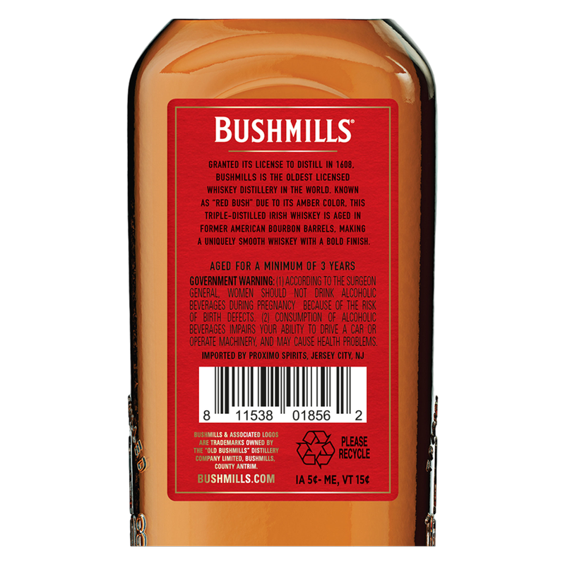 Bushmills Red Bush Irish Whiskey 750ml (80 Proof)