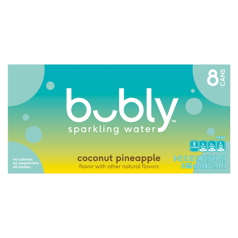 Bubly Coconut Pineapple 8pk 12oz Can