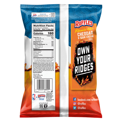 Ruffles Flamin' Hot Cheddar Sour Cream Potato Chips 8oz
