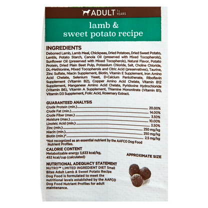 Nutro Limited Ingredient Dog Food Grain-Free Lamb & Sweet Potato Recipe 4lb