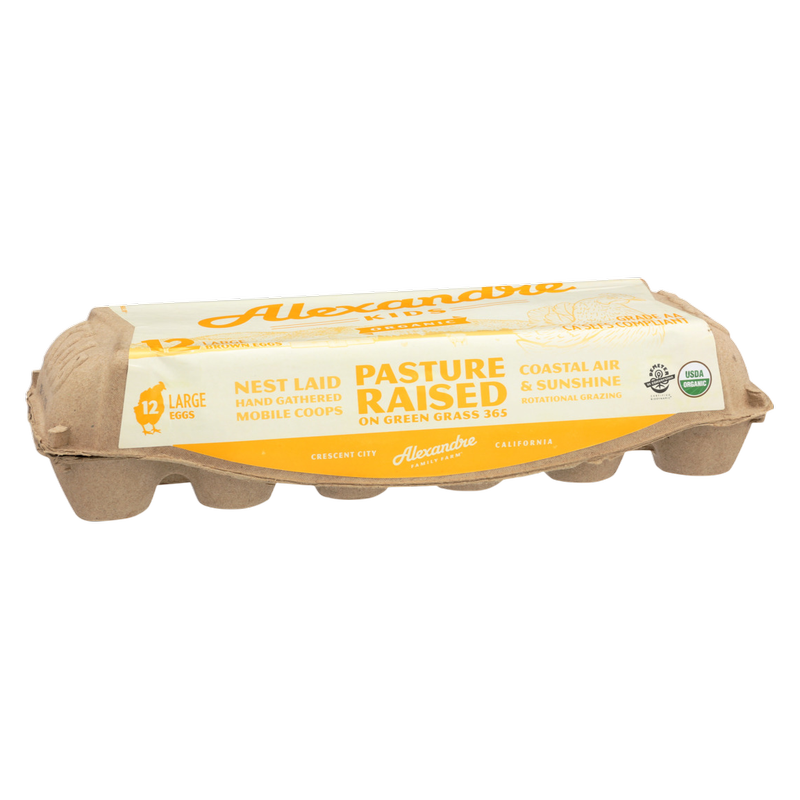 Alexandre Family Farms Organic Pasture Raised Large Grade AA Eggs - 12ct