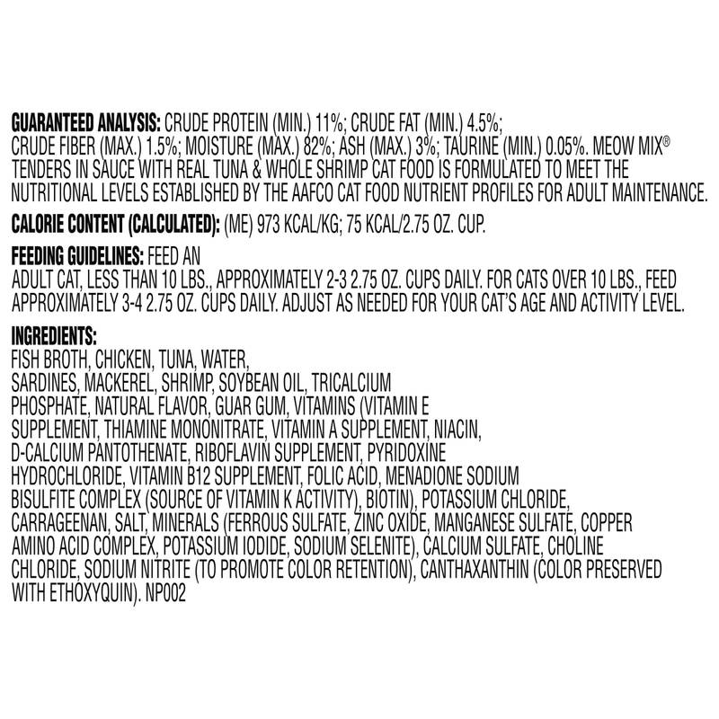 Meow Mix Tenders in Sauce Tuna & Shrimp 2.75oz