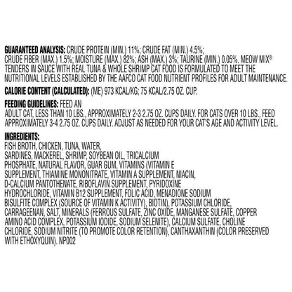 Meow Mix Tenders in Sauce Tuna & Shrimp 2.75oz