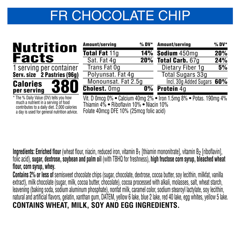 Pop-Tarts Frosted Chocolate Chip Breakfast Toaster Pastries 2ct