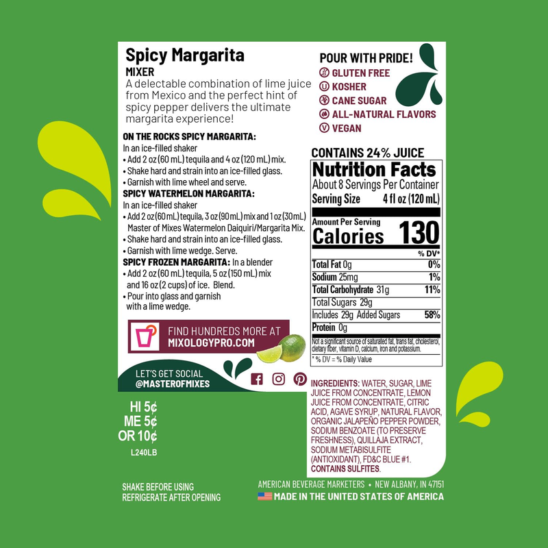 Master of Mixes Spicy Margarita 1L Btl