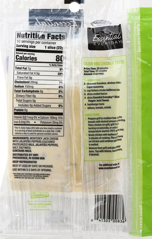 Essential Everyday Sliced Pepper Jack Cheese 8oz