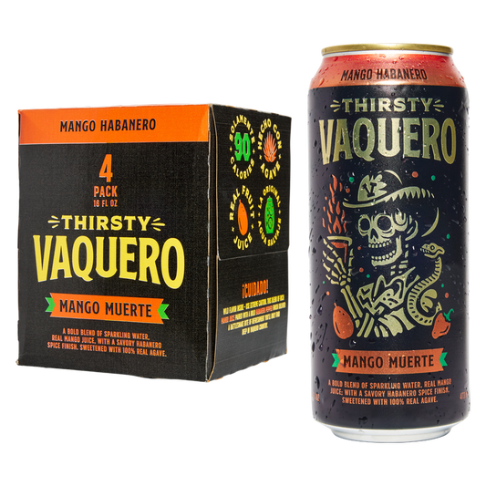 Thirsty Vaquero Mango Habanero Sparkling Water 4pk 16oz Can