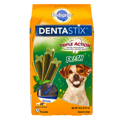 Pedigree Dentastix Dog Treats Small/Medium Dog Fresh 9ct