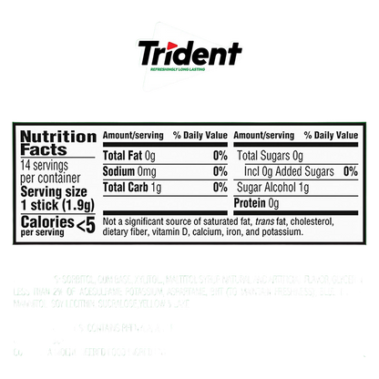 Trident Spearmint, 14pc Wallet Pack