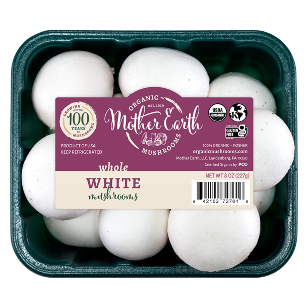 Organic Whole White Mushrooms - 8oz