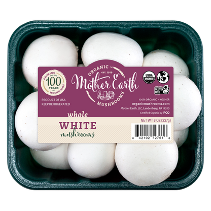 Organic Whole White Mushrooms - 8oz