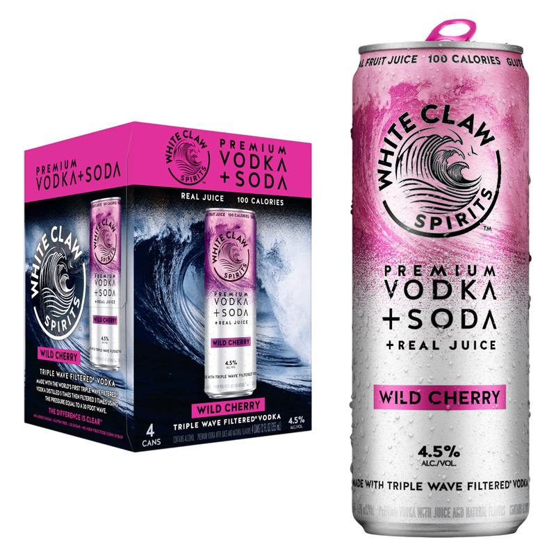 White Claw Vodka + Soda Wild Cherry 4pk 12oz Can 4.5% ABV