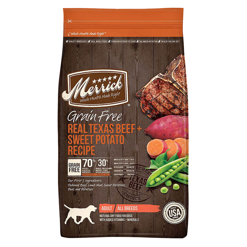 Merrick Grain Free Real Texas Beef and Sweet Potato Dry Dog Food 4lb