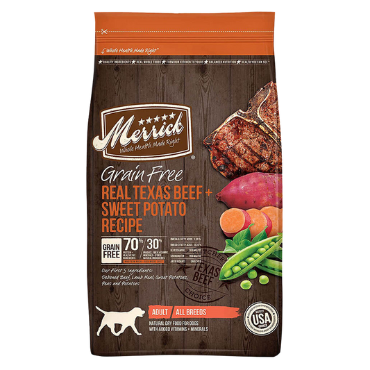 Merrick Grain Free Real Texas Beef and Sweet Potato Dry Dog Food 4lb