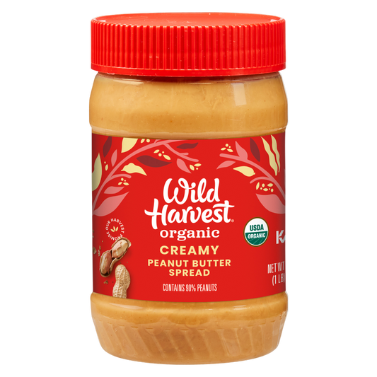 Wild Harvest Organic Creamy Peanut Butter Spread, 16oz.