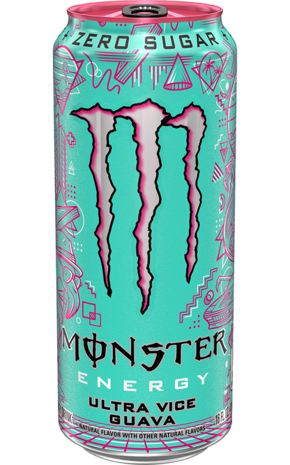 Monster Energy Ultra Vice Guava Energy Drink 16oz Can