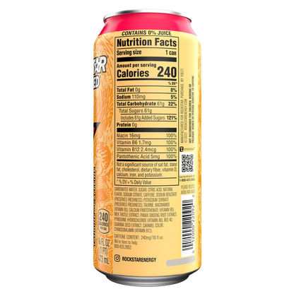 Rockstar Punched Strawberry Peach 16oz Can