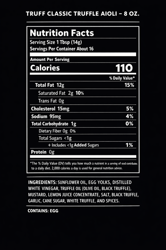 TRUFF Classic Truffle Aioli 8oz