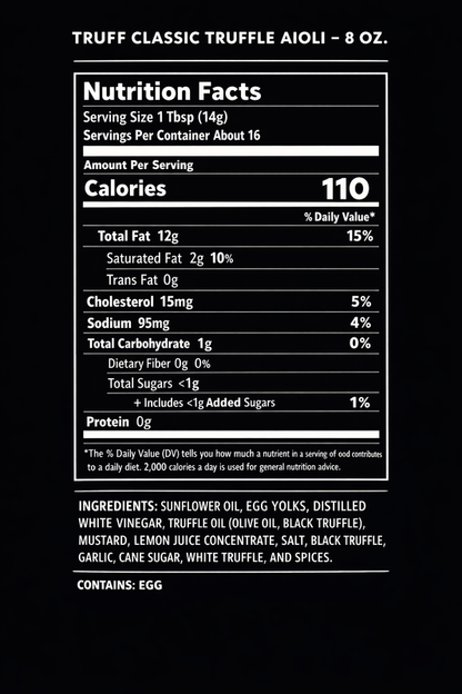 TRUFF Classic Truffle Aioli 8oz