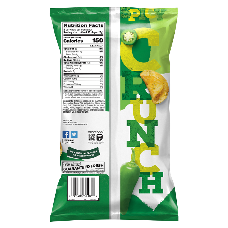 Lay's Kettle Cooked Jalapeno Potato Chips 8oz