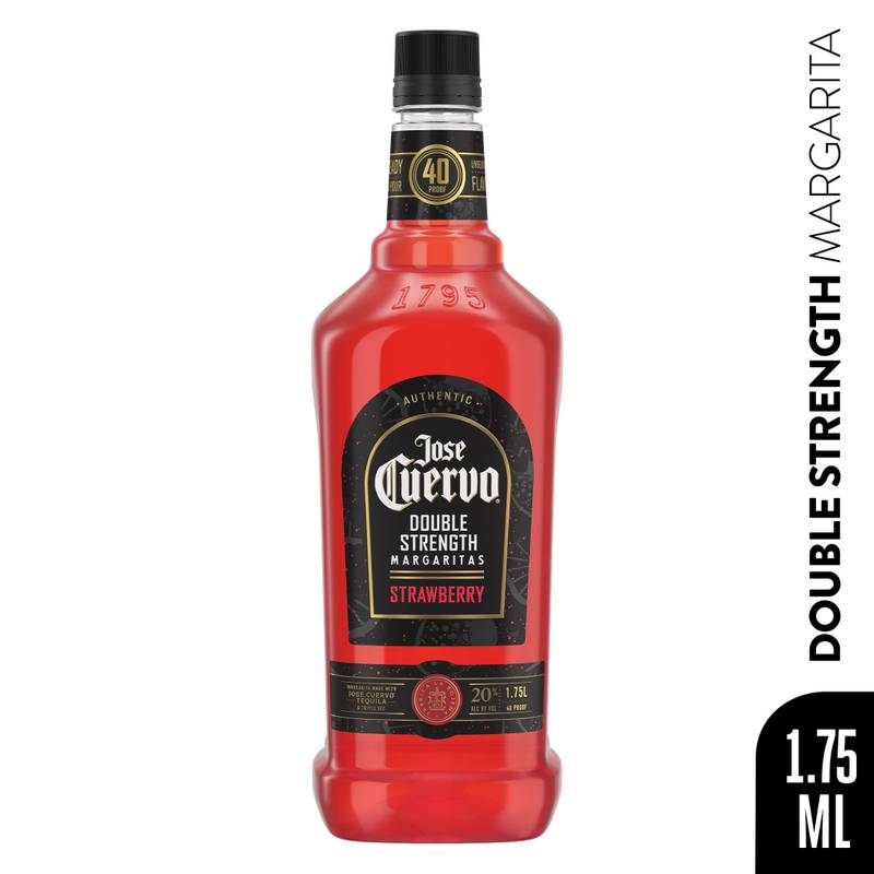 Jose Cuervo Authentic Margarita Double Strength Strawberry Ready to Drink Cocktail 1.75L 20% ABV