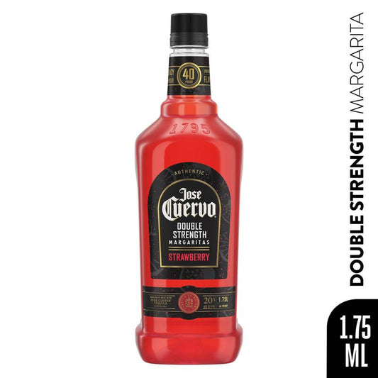Jose Cuervo Authentic Margarita Double Strength Strawberry Ready to Drink Cocktail 1.75L 20% ABV
