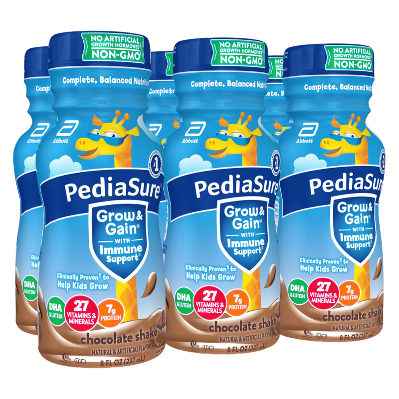 Pediasure Grow & Gain Chocolate Flavor Shake 6pk 8oz Ctn