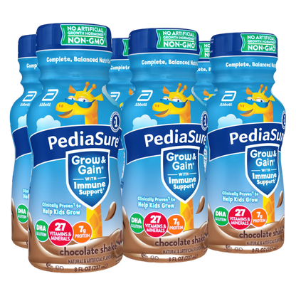 Pediasure Grow & Gain Chocolate Flavor Shake 6pk 8oz Ctn