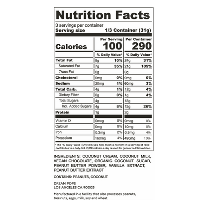 Dream Pops Peanut Butter Dream Non-Dairy Bites 4oz