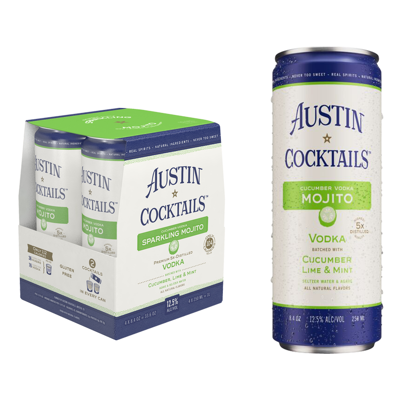 Austin Cocktails Cucumber Vodka Sparkling Mojito 4pk 250ml Can 12.5% ABV